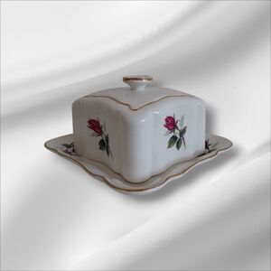MC Bone China Royal Stuart Spencer Stevenson England Square Lided Butter Dish